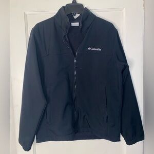 Columbia Men's Mt. Village Medium Softshell Jacket Black Fleece Lined Outdoor